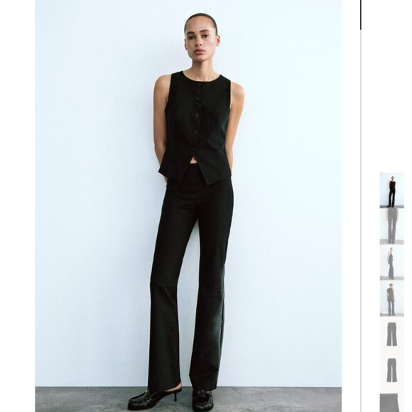 NWT ZARA 2 PIECES MATCH SET TAILORED VEST TOP + FLARED...
